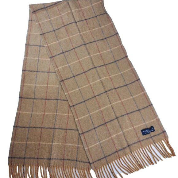 BURBERRY London Classic Nova Check Knit 100% Cashmere Brown Rectangle SCARF - Picture 2 of 7